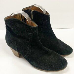 ISABEL MARANT Étoile Suede Dicker Ankle Boots Black Size 37 US 7